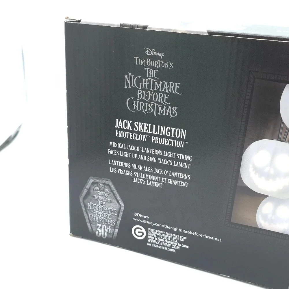 Disney Jack Skellington Musical Singing String Light 8ft Spooky Halloween Gothic